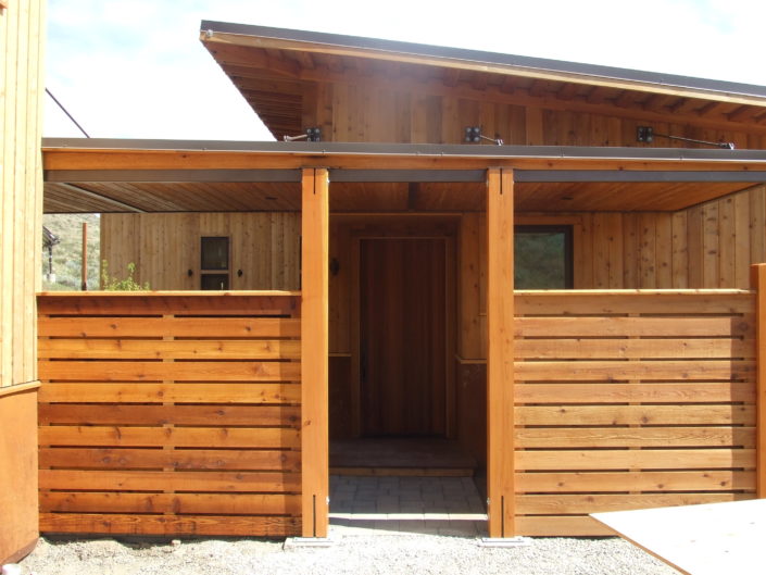 Cedar made Entry of home built in Winthrop