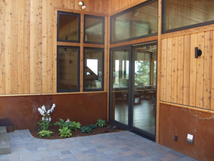 Modern Mountain home courtyard exterior for Winthrop Home